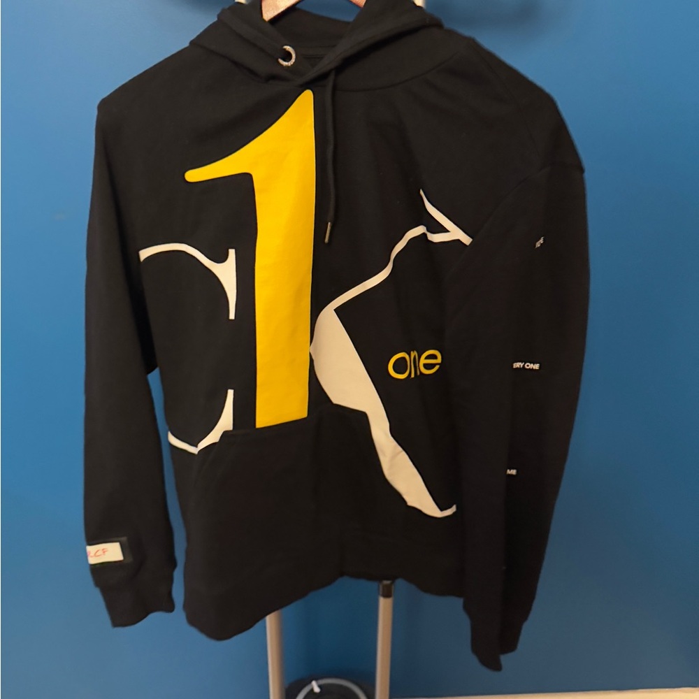 Calvin Klein Black Hoodie with Yellow and White Accents